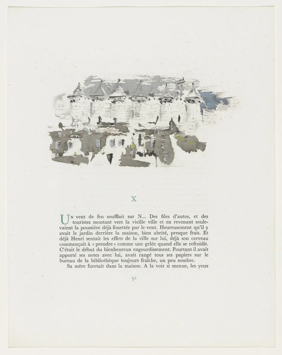 Headpiece (page 91) from Mille Regrets (A Thousand Regrets) by Christian Bérard, illustrated book, 1947