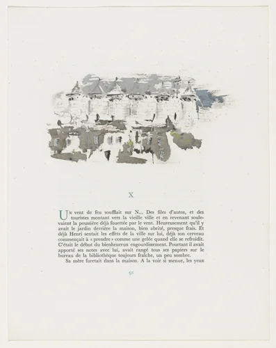 Headpiece (page 91) from Mille Regrets (A Thousand Regrets) by Christian Bérard, illustrated book, 1947