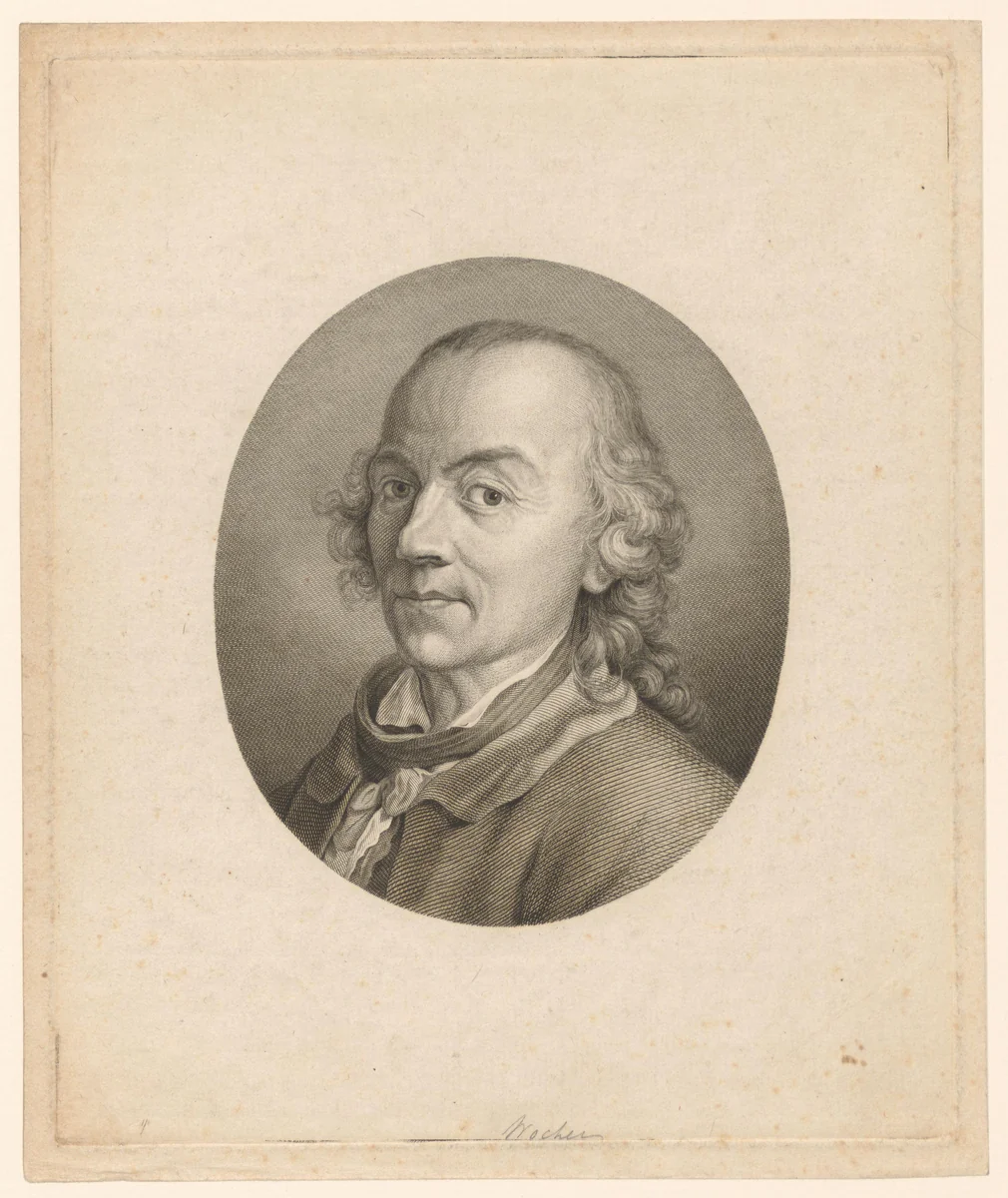 Portret van Tiberius Dominikus Wocher by John Hall, print, 1768-1797