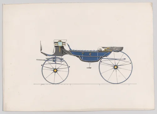 Design for Vis-A-Vis Carriage by anonymous, print, 1875-1885