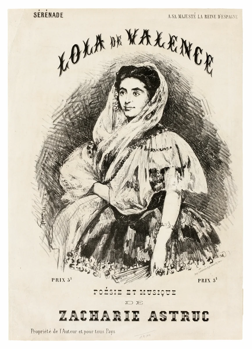 Lola de Valence by Zacharie Astruc, print, 1863