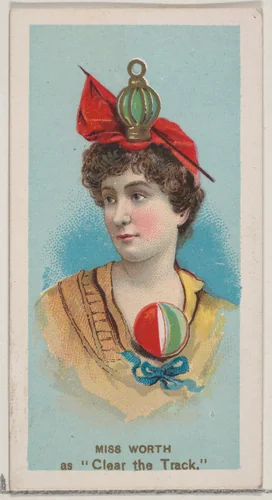 Miss Worth as "Clear the Track," from the series Fancy Dress Ball Costumes (N73) for Duke brand cigarettes by W. Duke, Sons & Co., print, 1889