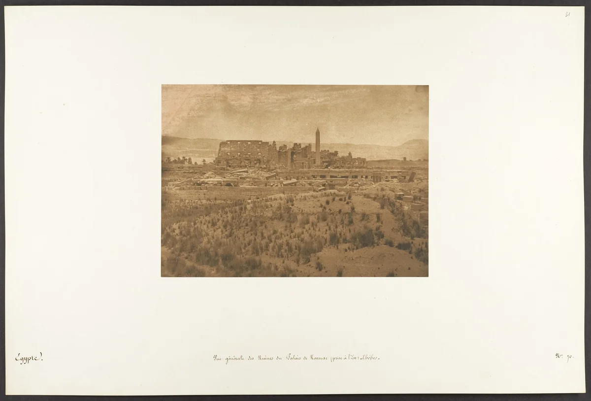 Vue générale des Ruines du Palais de Karnac (prise à l'Est) - Thèbes by Maxime Du Camp, photograph, 1849-1850