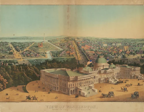 View of Washington by Edward Sachse, print, 1852