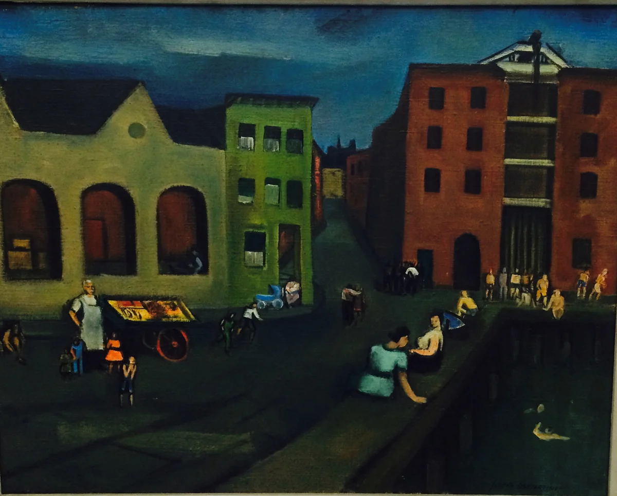 Docks on Sunday by Joseph De Martini, painting, 1941