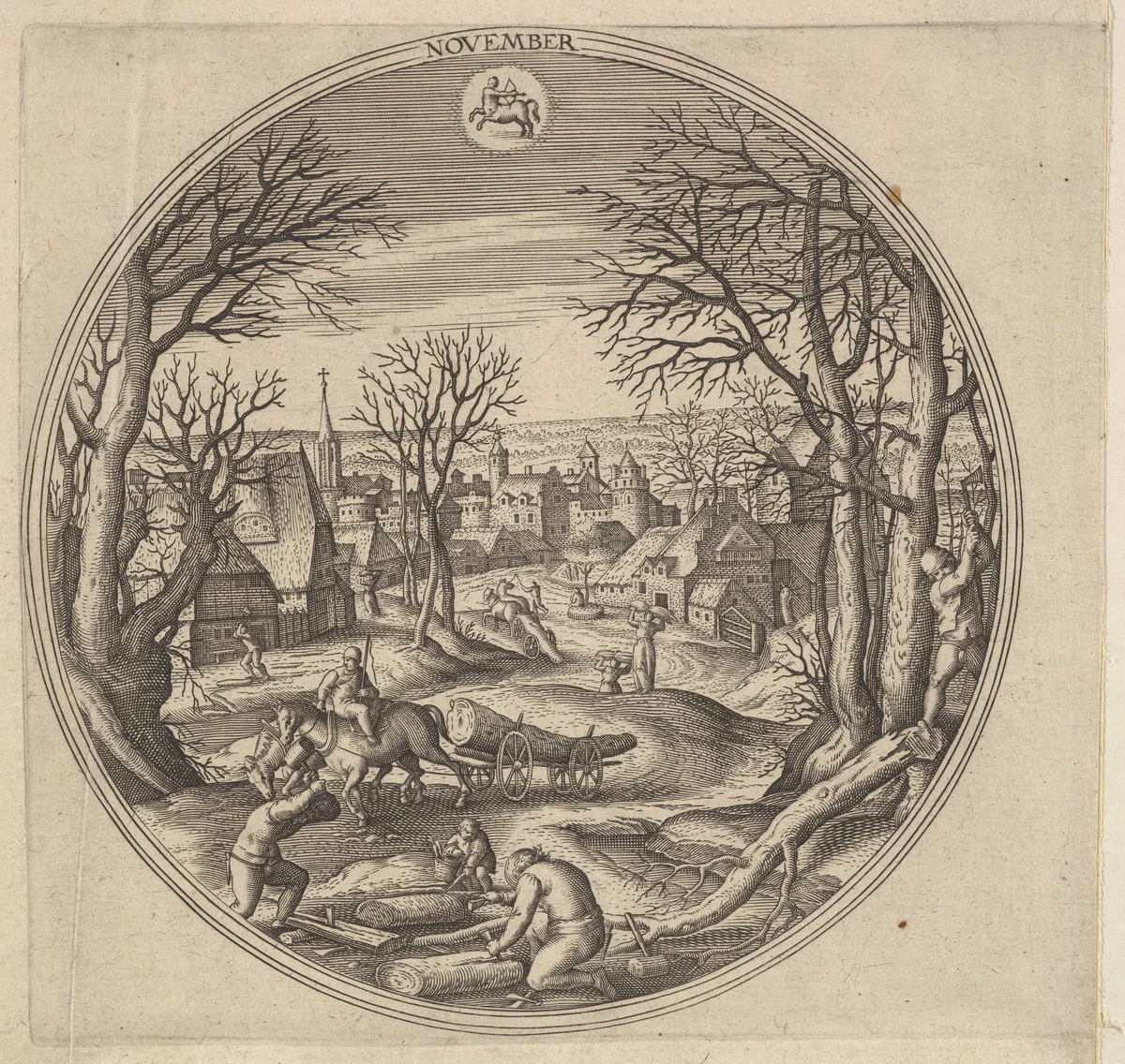November, from "The Months" by Adriaen Collaert, print, 1575-1585