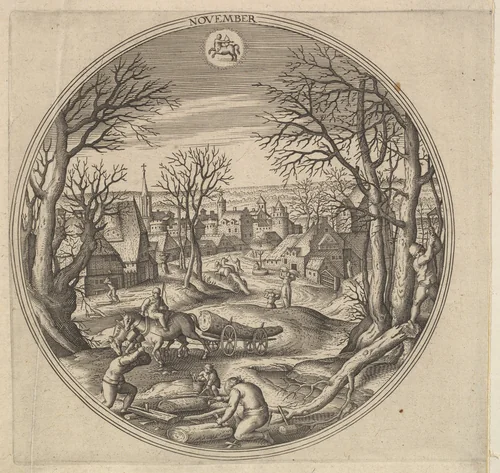November, from "The Months" by Adriaen Collaert, print, 1575-1585