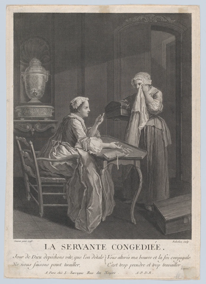 The Dismissed Servant by Jean-Joseph Baléchou, print, 1744-1754
