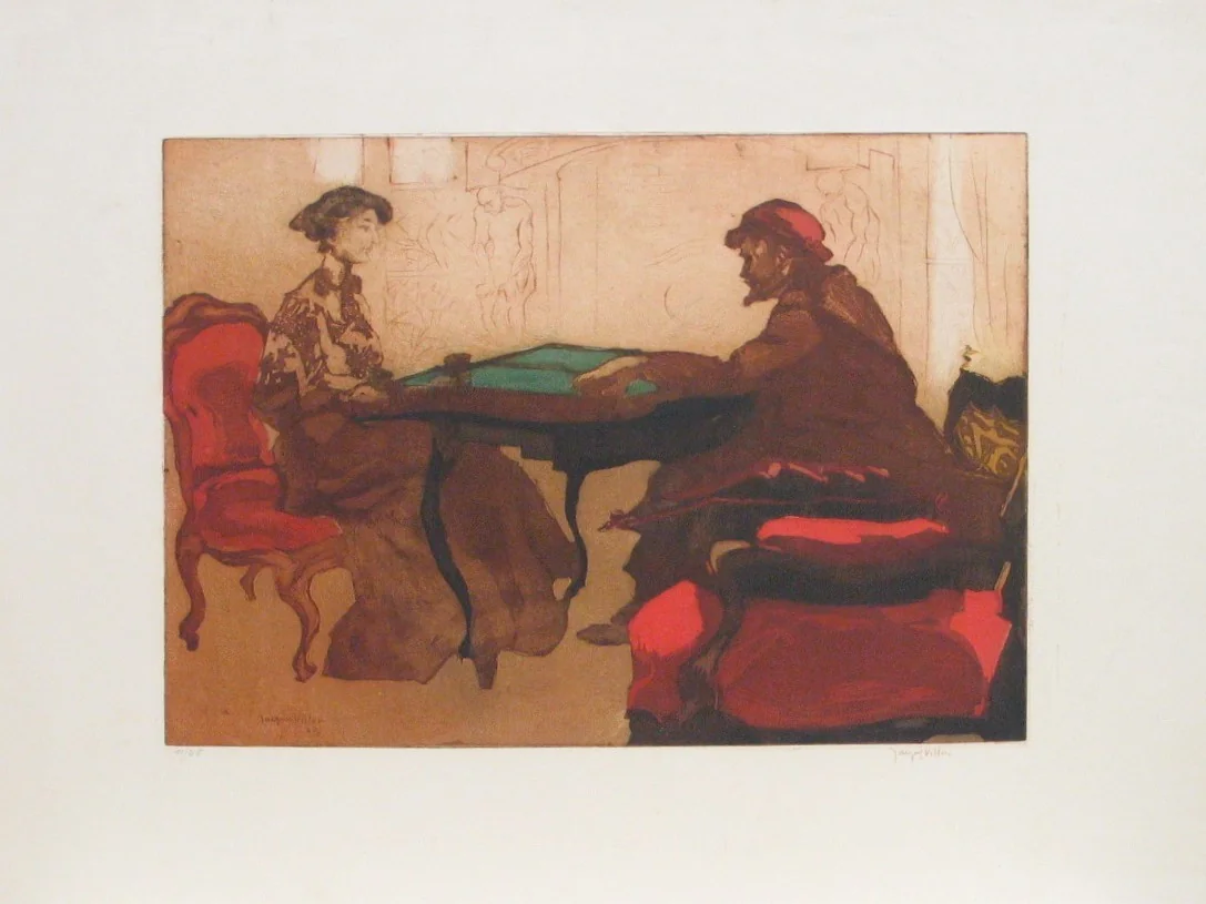 The Game of Backgammon (La Partie de jacquet) by Jacques Villon, print, 1903