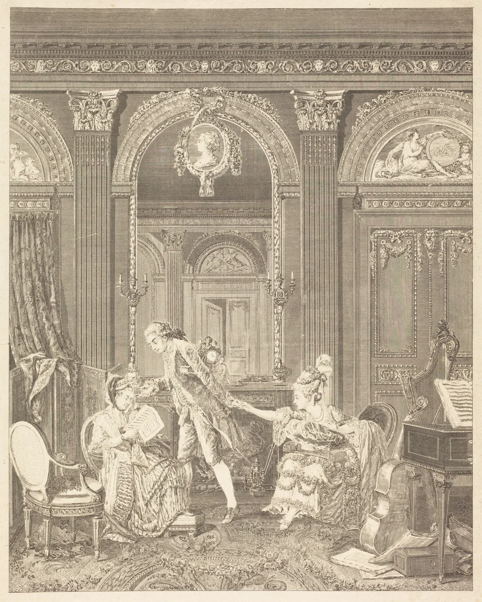 Le Billet doux by Nicolas Delaunay, print, 1778