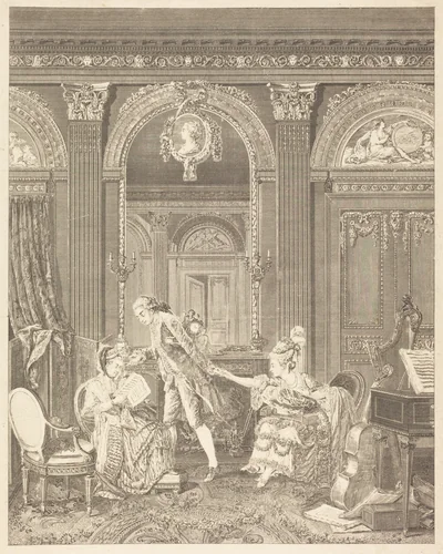 Le Billet doux by Nicolas Delaunay, print, 1778
