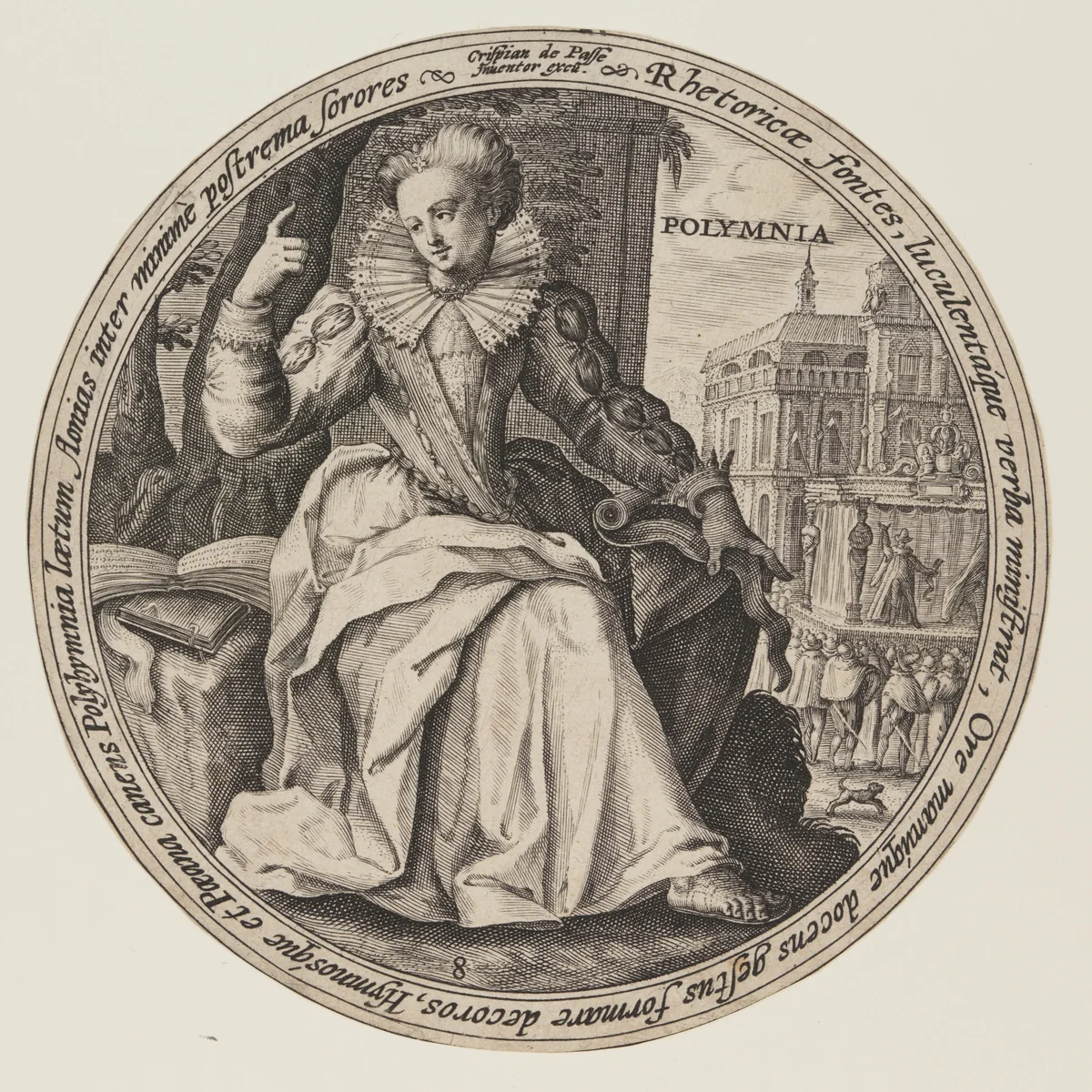 Erato, from The Muses by Crispijn van de Passe, print, 1590-1620