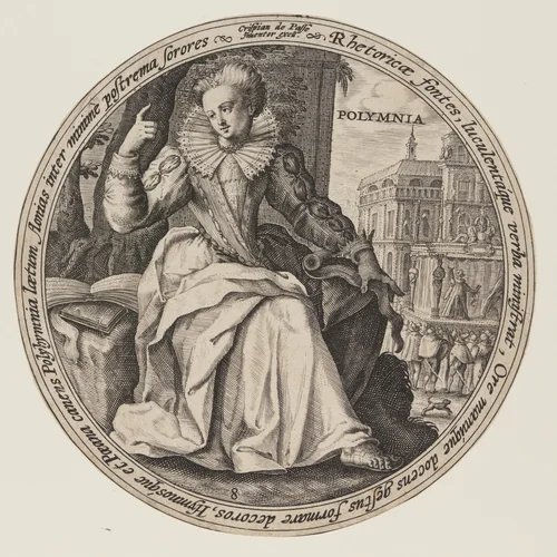 Erato, from The Muses by Crispijn van de Passe, print, 1590-1620