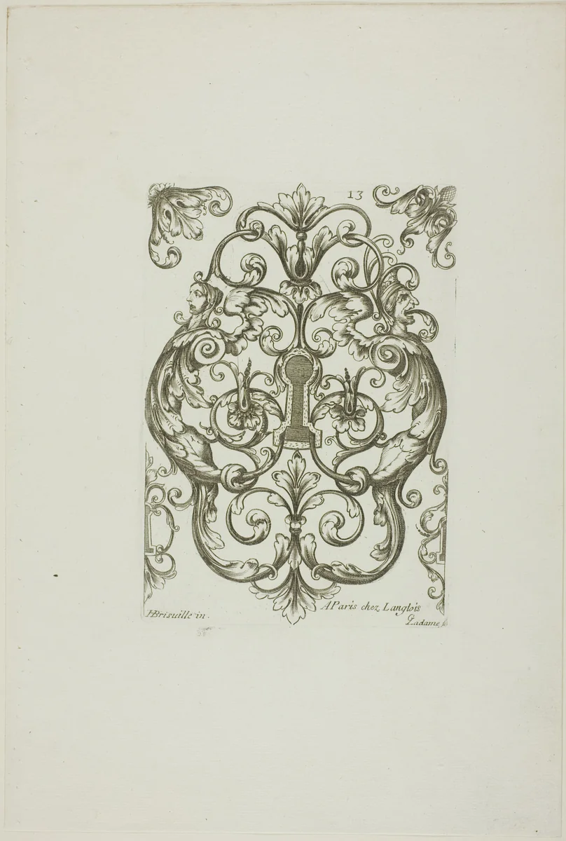 Designs for Locksmiths by Jean Bérain I, print, 1660-1711