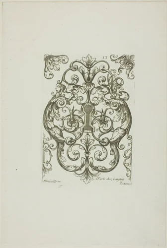 Designs for Locksmiths by Jean Bérain I, print, 1660-1711