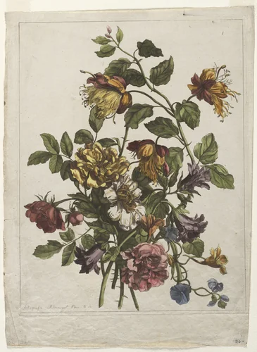Bouquet by Jean-Baptiste I Monnoyer, print, 1680-1695