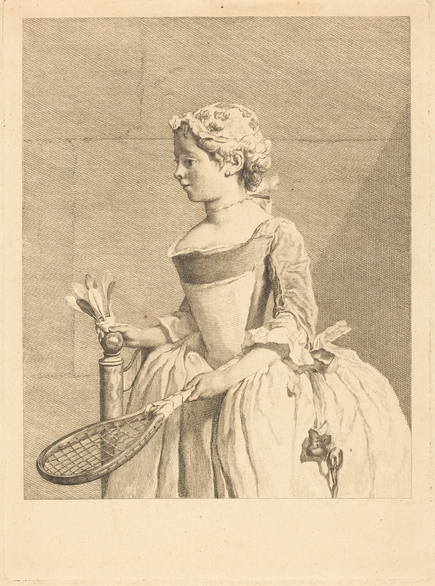 Jeune fille au volant (Jeune fille a la raguette) by Bernard Lépicié
Jean Siméon Chardin, print, 1742