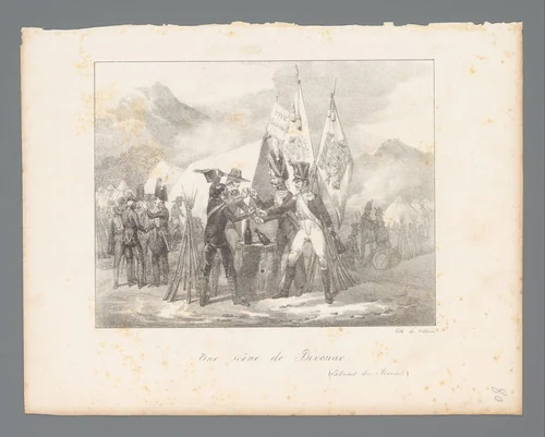 Militair kampement by anonymous, print, 1823