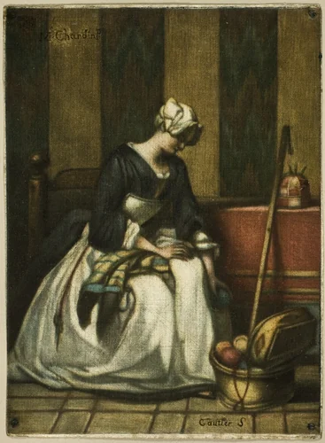 The Tapestry Worker by Jacques Fabien Gautier D'Agoty, print, 1743
