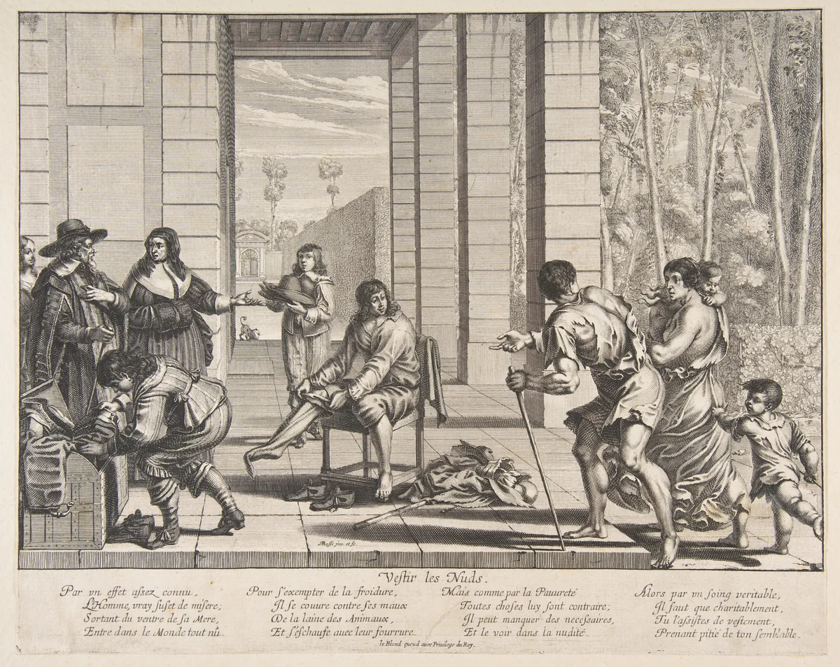 Clothing Beggars by Abraham Bosse, print, 1635