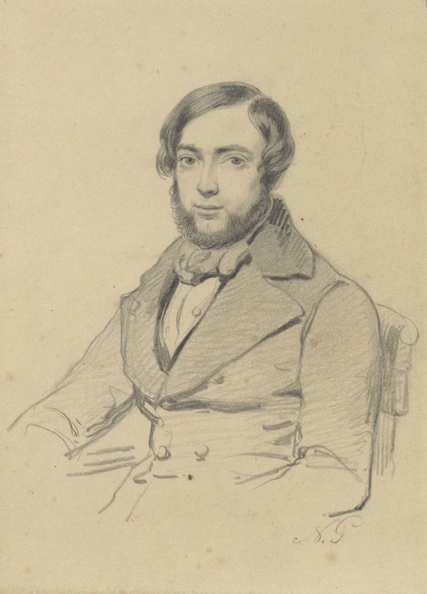 Portret van Johan Coenraad Hamburger by Nicolaas Pieneman, drawing, 1840-1842