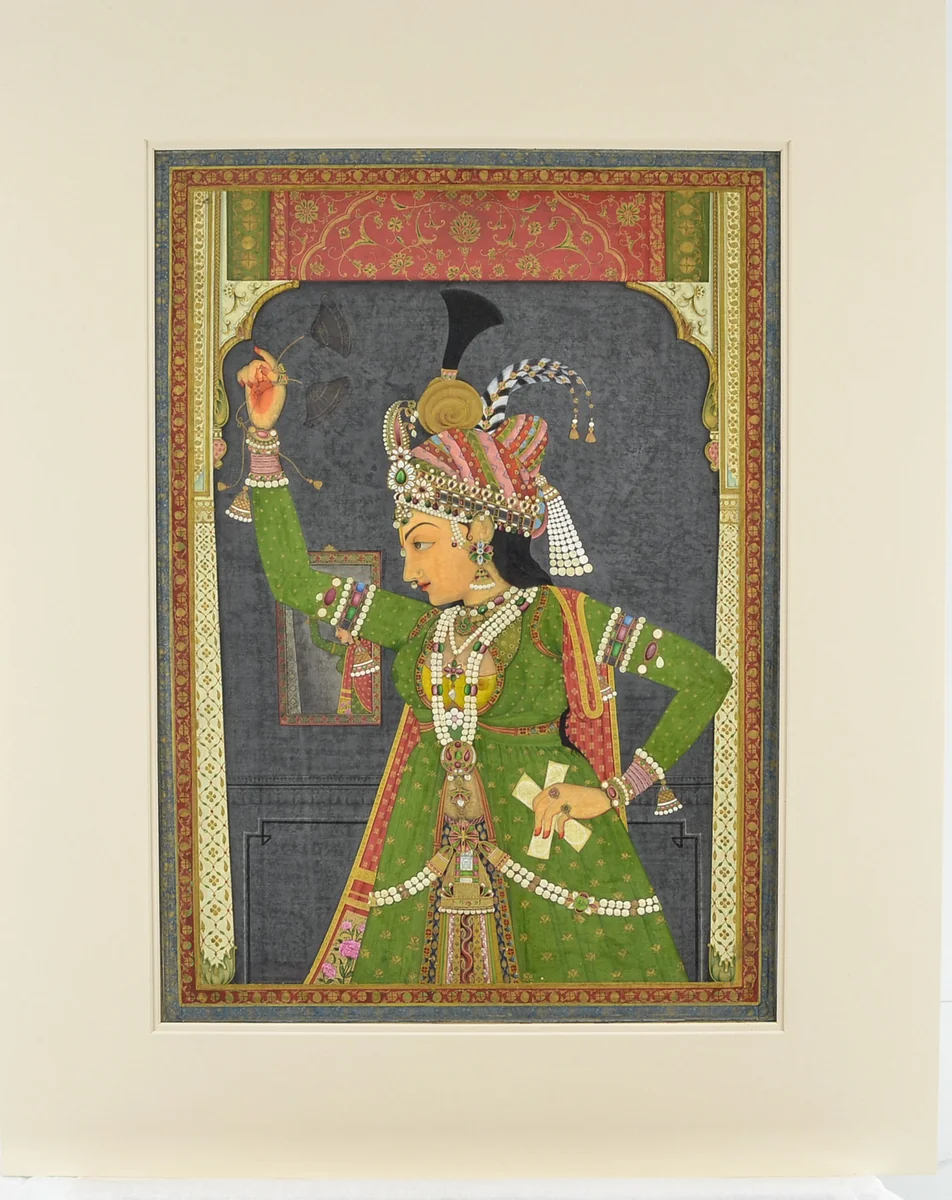 A Woman of the Court Dressed as Radha by Ramji, painting, 1760-1800