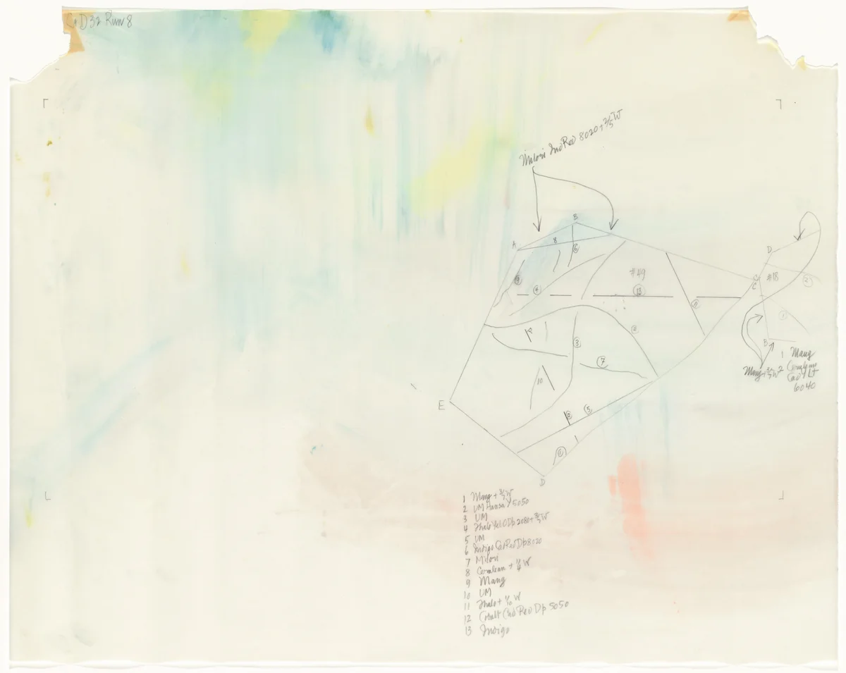 Map for Changes and Disappearances 32 (run 8) by John Cage, drawing, 1982