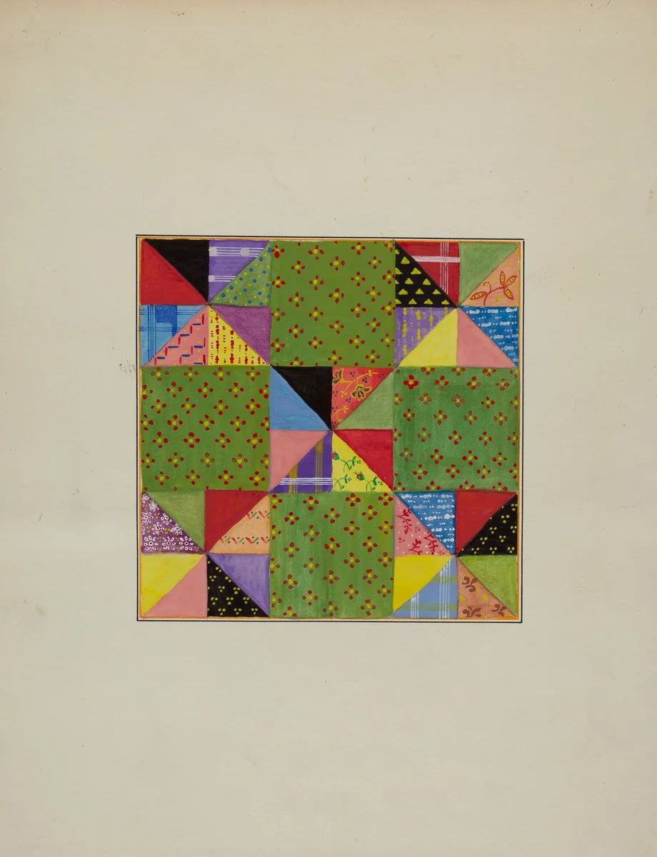 Quilt Section by Cornelius Christoffels; Margaret Linsley, index of american design, 1940
