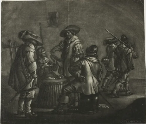 Group of Six Soldiers by Wallerant Vaillant, print, 1643-1677
