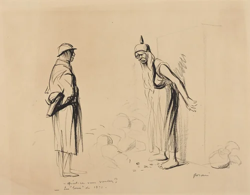 -Qu'est-ce vous voulez? -Les "louis" de 1871 by Jean-Louis Forain, drawing, 1914-1919