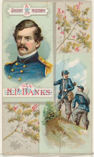 A Short History of General Nathaniel P. Banks, from the Histories of Generals series (N114) issued by W. Duke, Sons & Co. to promote Honest Long Cut Smoking and Chewing Tobacco by W. Duke, Sons & Co., print, 1888