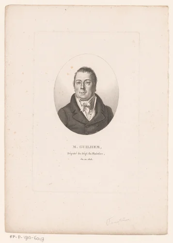 Portret van Jean-Pierre Olivier Guilhem by Ambroise Tardieu, print, 1820-1828