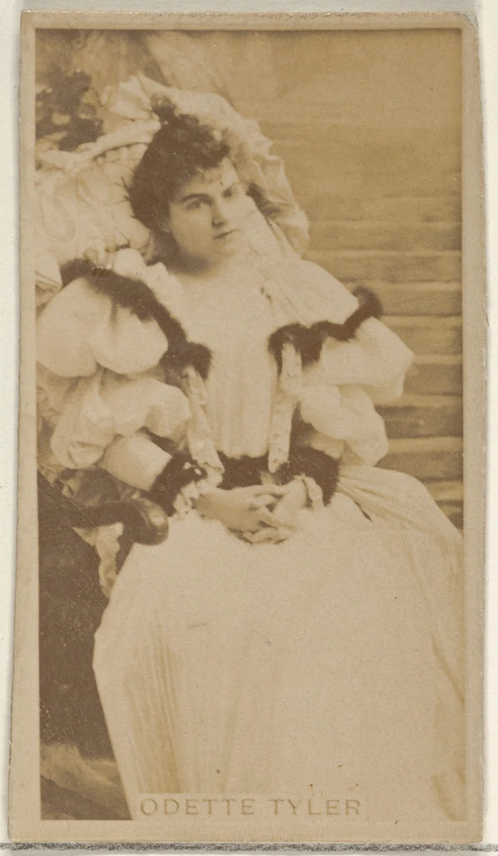 Odette Tyler, from the Actors and Actresses series (N45, Type 8) for Virginia Brights Cigarettes by Allen & Ginter, photograph, 1885-1891
