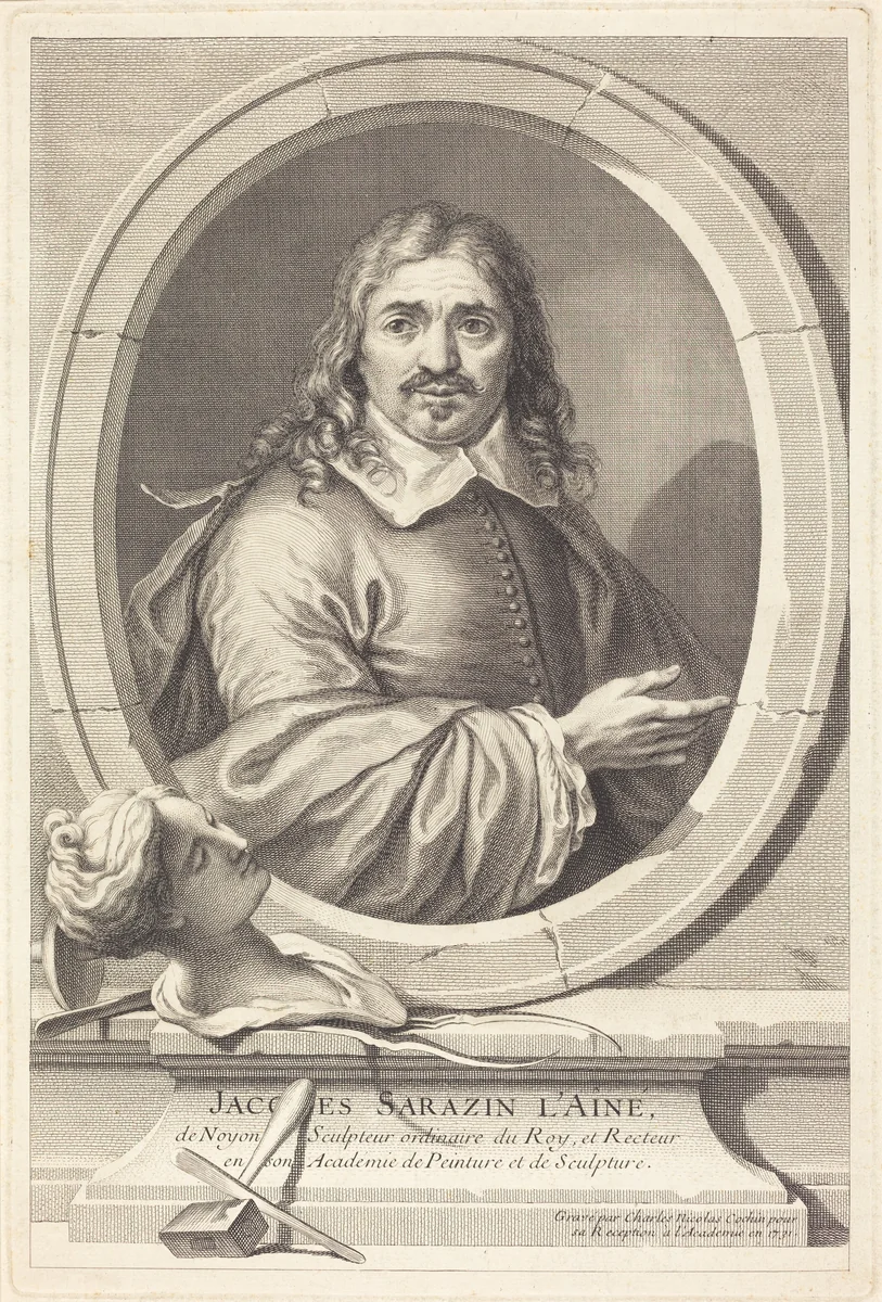 Jacques Sarazin the Elder by Charles Nicolas Cochin I, print, 1731