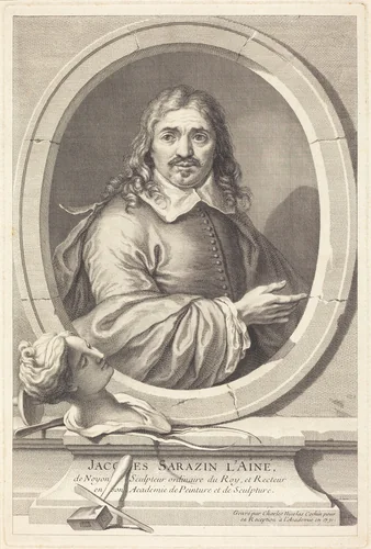 Jacques Sarazin the Elder by Charles Nicolas Cochin I, print, 1731