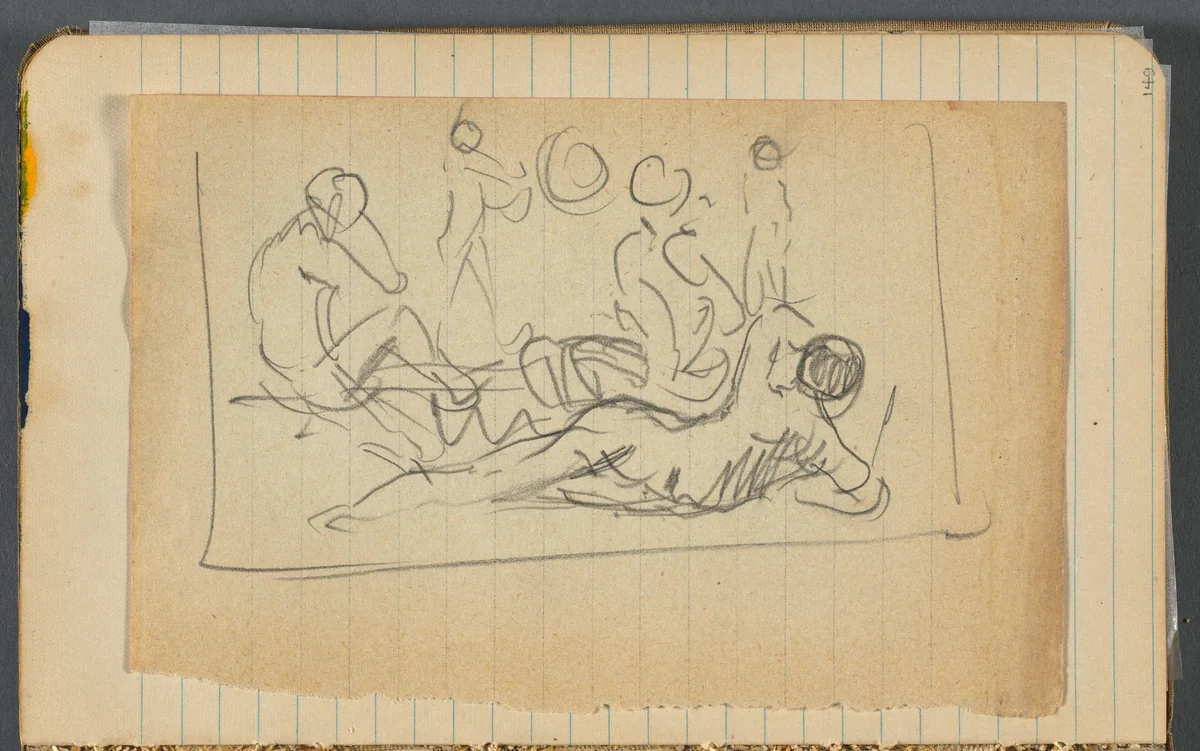 Sketchbook, loose sheet between pgs. 148 & 149 by Maurice Prendergast, book, 1905-1910