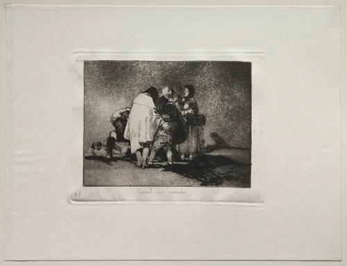 The Horrors of War: There Was Nothing to be Done and He Died by Francisco de Goya, print, 1810-1820