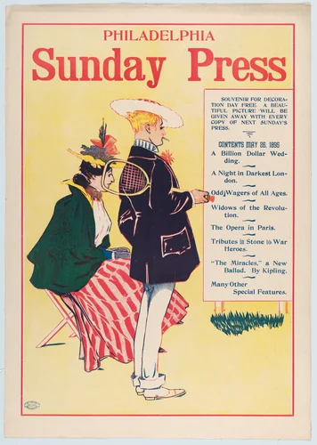 Philadelphia Sunday Press, May 26, 1895 by George Reiter Brill, print, 1895