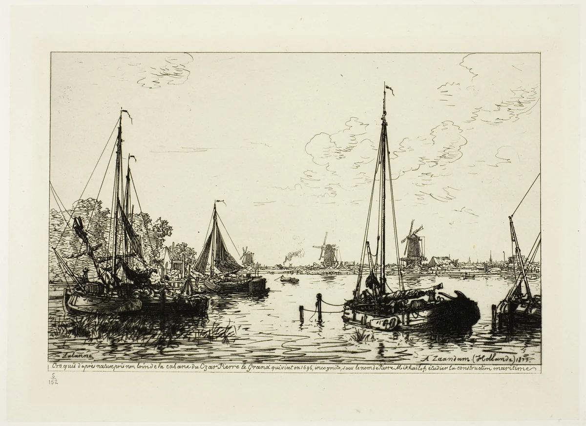 At Zaandam by Maxime Lalanne, print, 1877