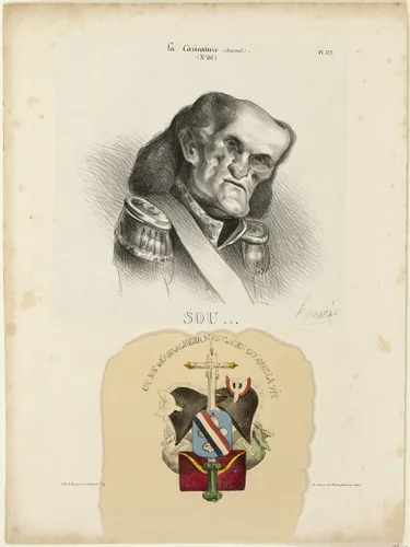 Sou..., plate 172 from Célébrités de la Caricature by Honoré-Victorin Daumier, print, 1831