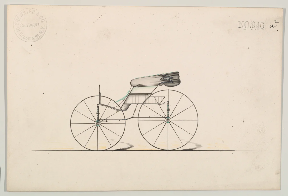 Design for Wagon, no. 946a-2 by Brewster & Co., drawing, 1850-1870