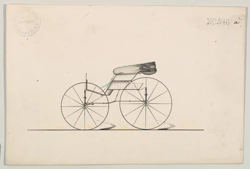 Design for Wagon, no. 946a-2 by Brewster & Co., drawing, 1850-1870