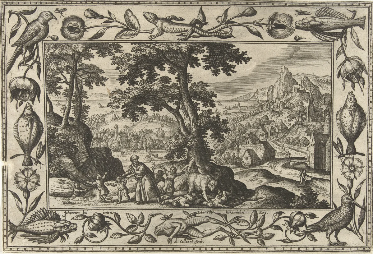 Elisa vervloekt vervelende kinderen by Unknown, print, 1582-1586