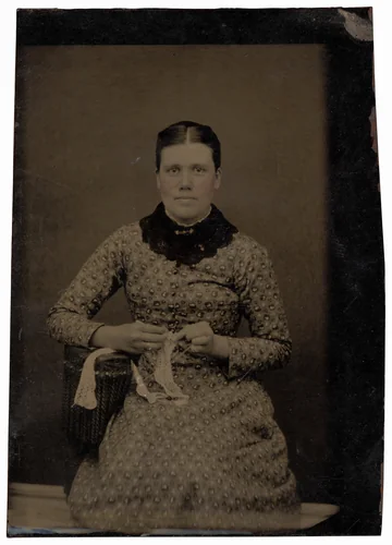 Portrait of a Woman Tatting by American 19th Century, photograph, 1880-1889