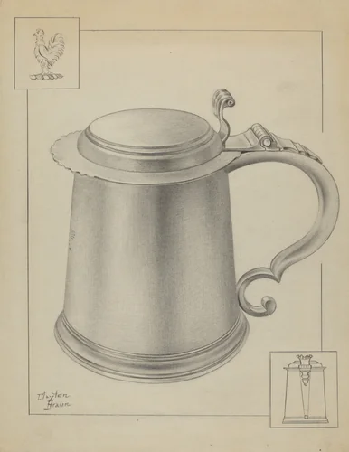 Silver Tankard by Clayton Braun, index of american design, 1936
