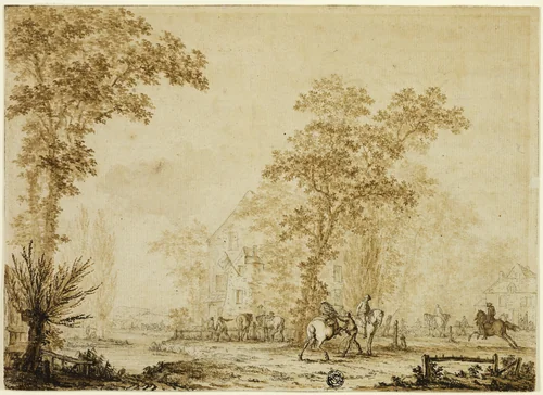 Soldiers Exercising Horses Near River by Jacques Francois Joseph Swebach
Pieter Wouwerman, drawing, 1785-1823