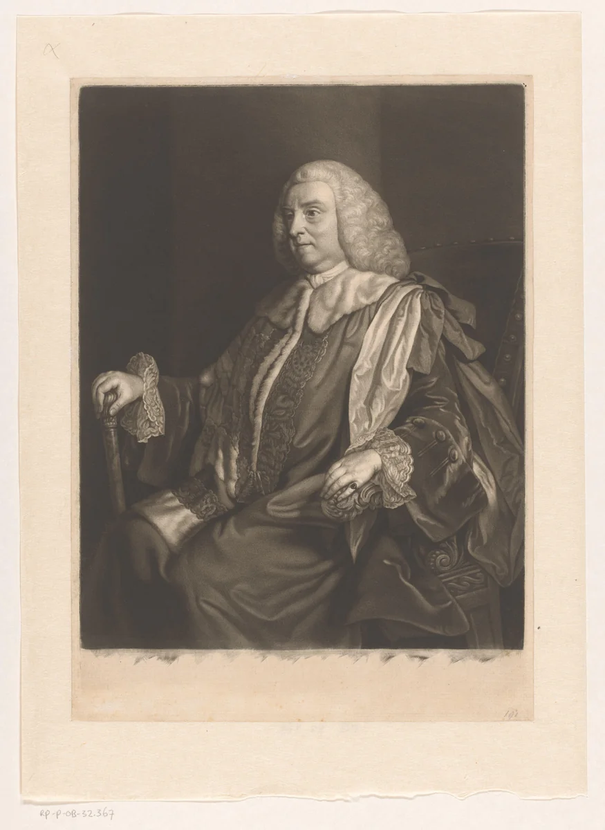 Portret van William Pulteney by James McArdell, print, 1758