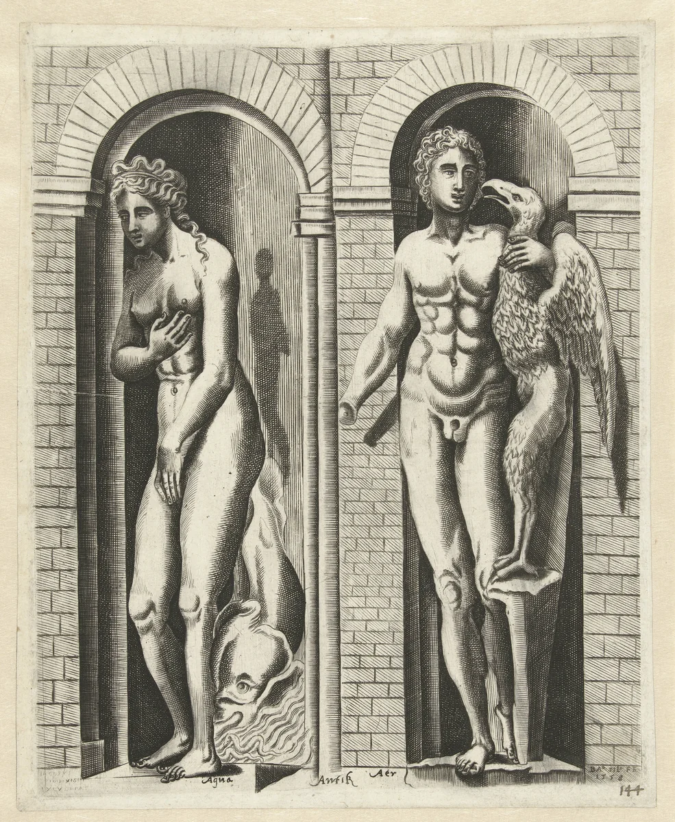 Water en lucht by Unknown, print, 1558