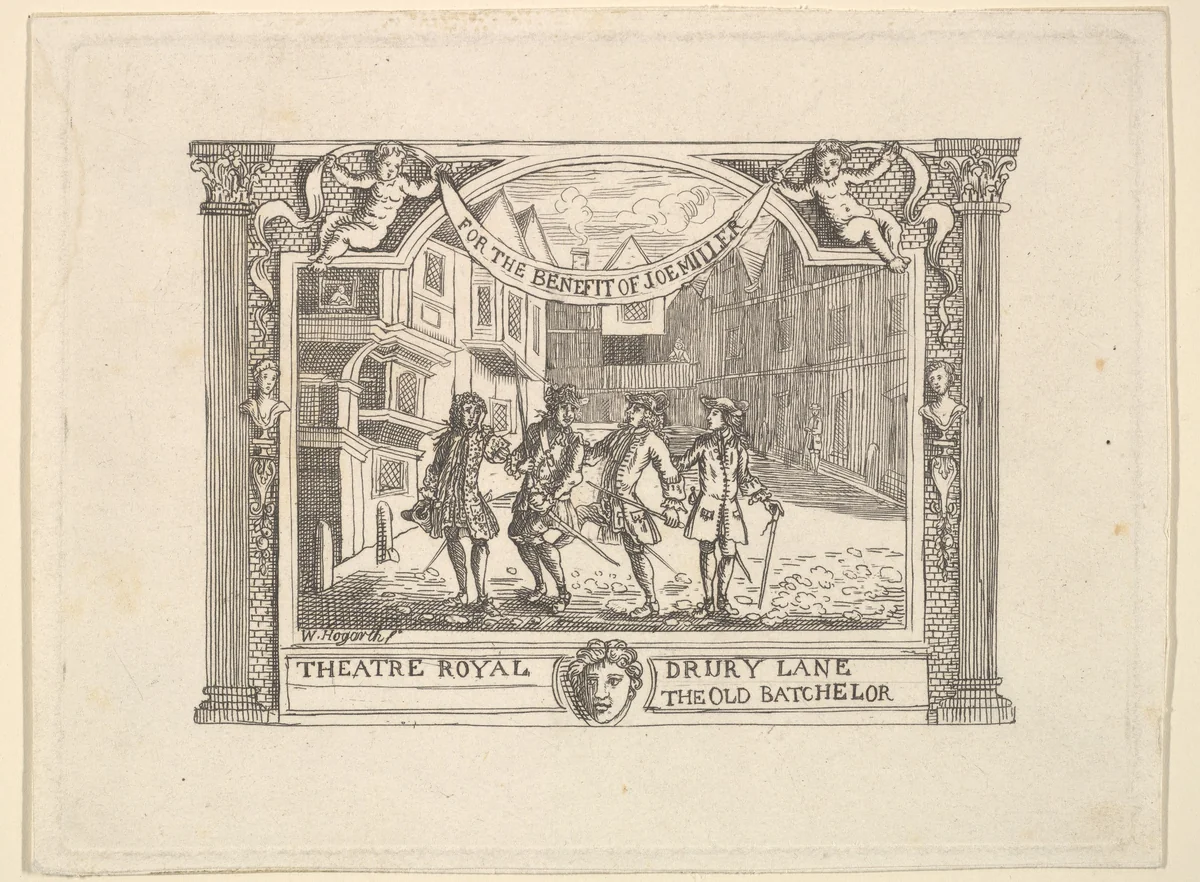 Benefit Ticket for Joe Miller by William Hogarth, print, 1790-1799