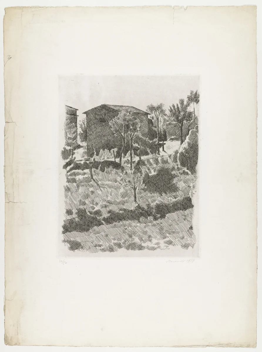 Hillside in the Morning by Giorgio Morandi, print, 1927